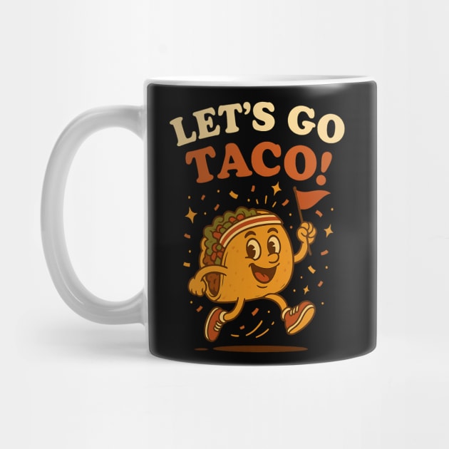 Let’s Go TACO! Funny Food Pun Cartoon by ArtistTee ⭐⭐⭐⭐⭐